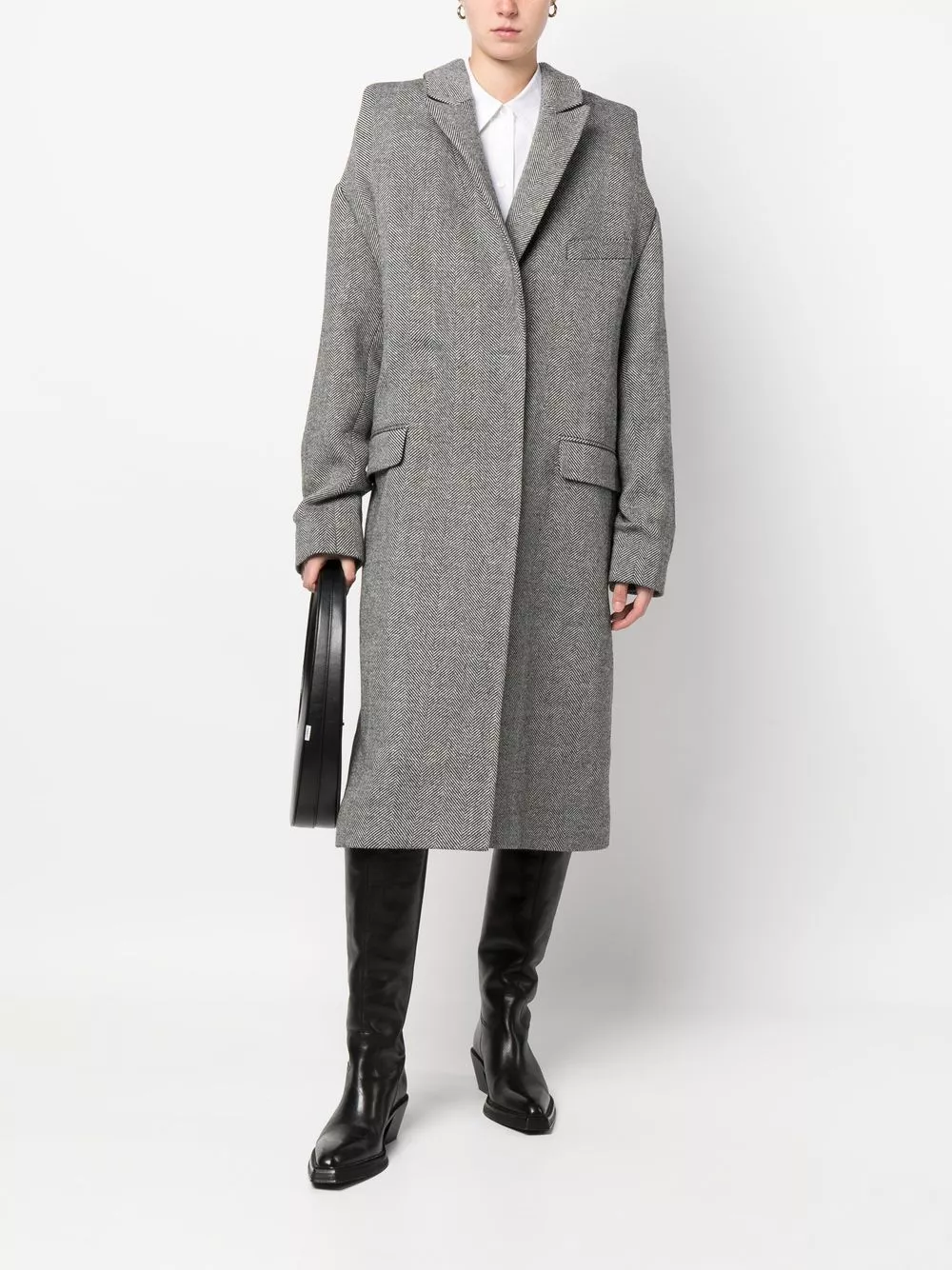 Affordable Coperni single-breasted herringbone coat Women 0113