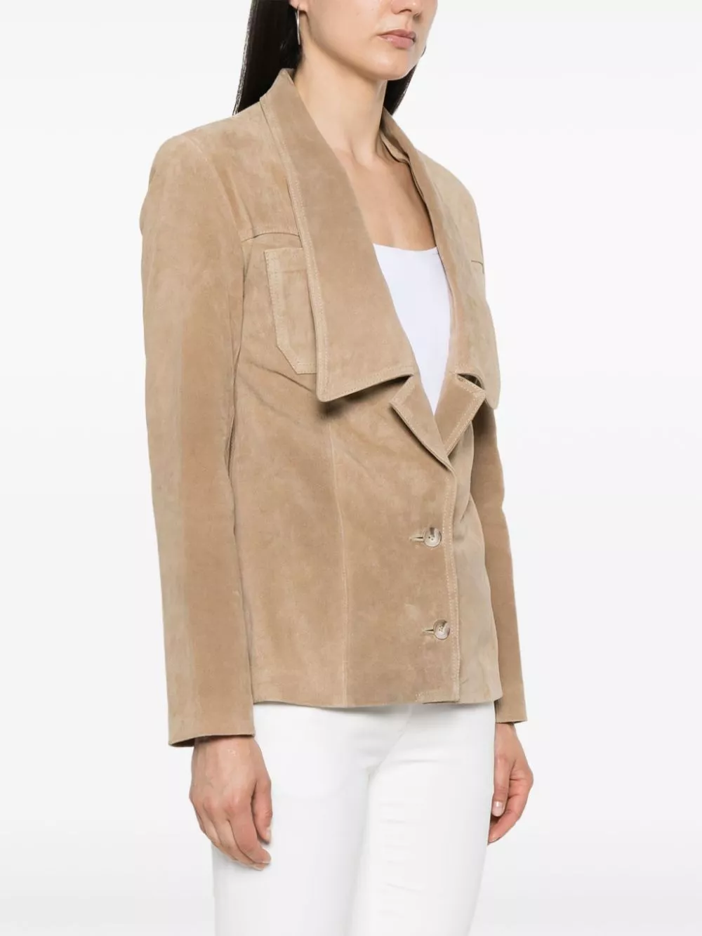 Cheap Coperni suede single-breasted jacket Women 0113