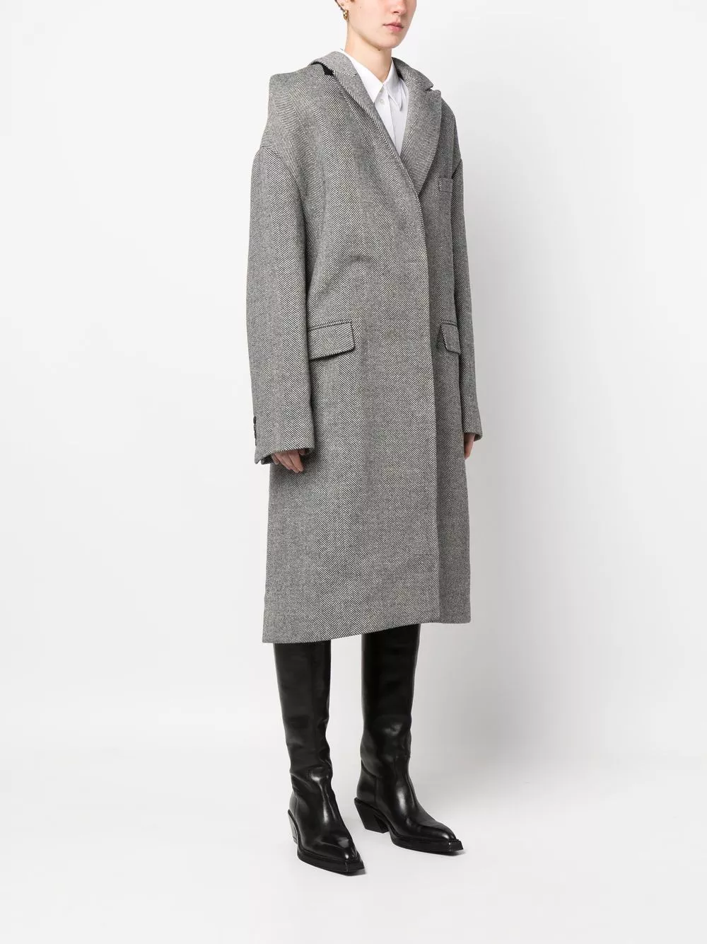 Affordable Coperni single-breasted herringbone coat Women 0113