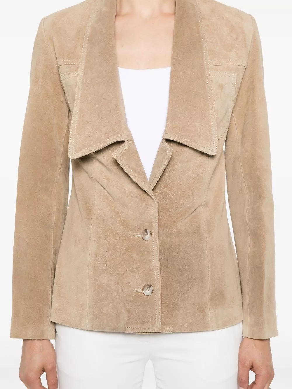 Cheap Coperni suede single-breasted jacket Women 0113