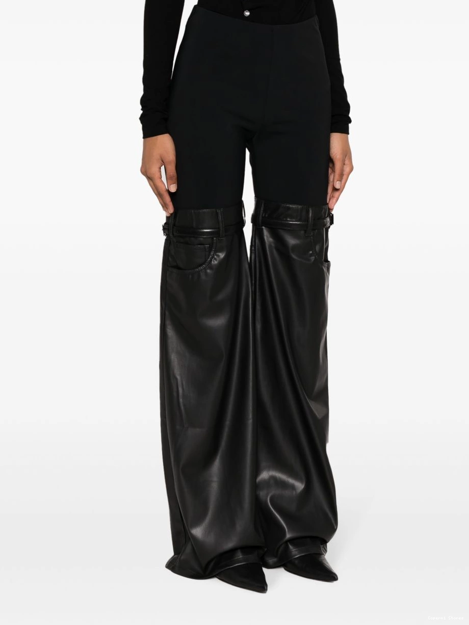 Cheap Women Coperni faux-leather flared Hybrid trousers 0218