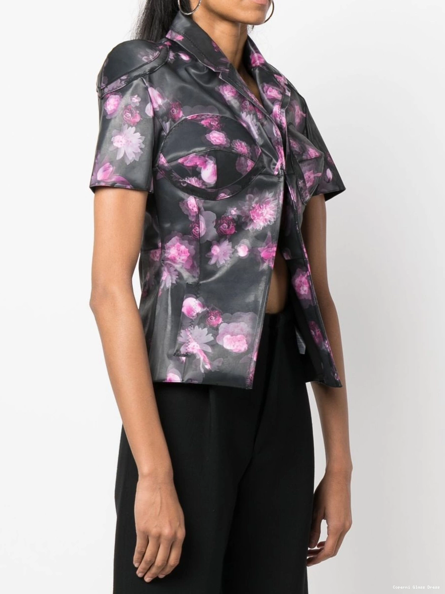 Affordable short-sleeved jacket Women fitted Holographic Coperni 0210