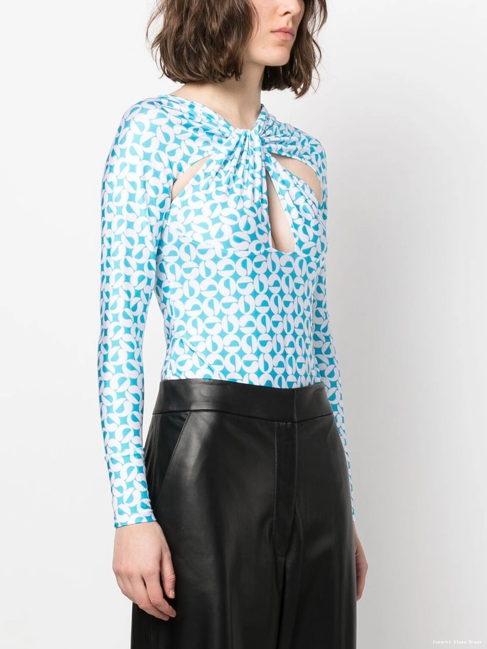 Affordable Coperni bodysuit geometric-print long-sleeve Women 0209