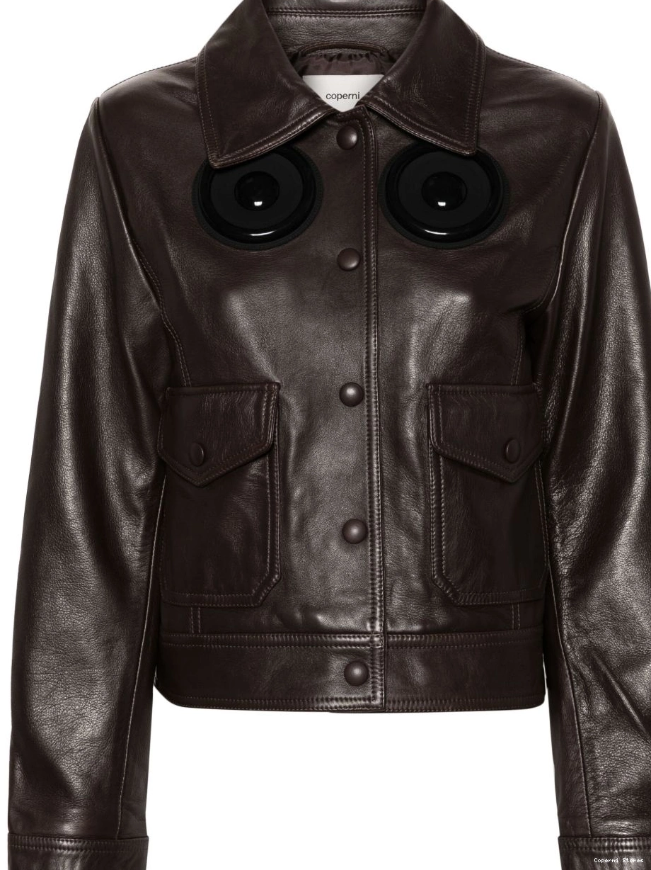 Cheap applique-detail Coperni jacket Women leather 0217