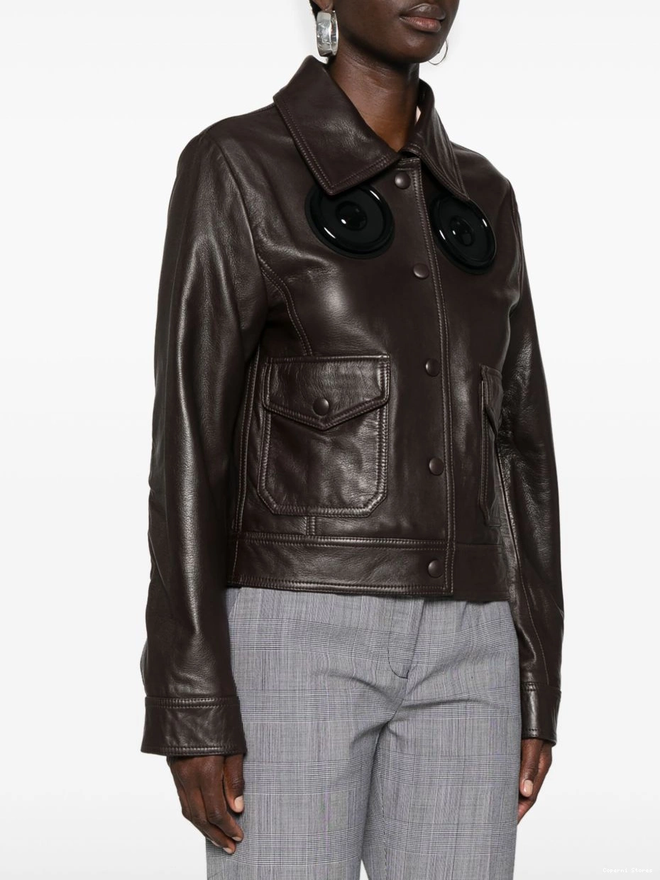 Cheap applique-detail Coperni jacket Women leather 0217