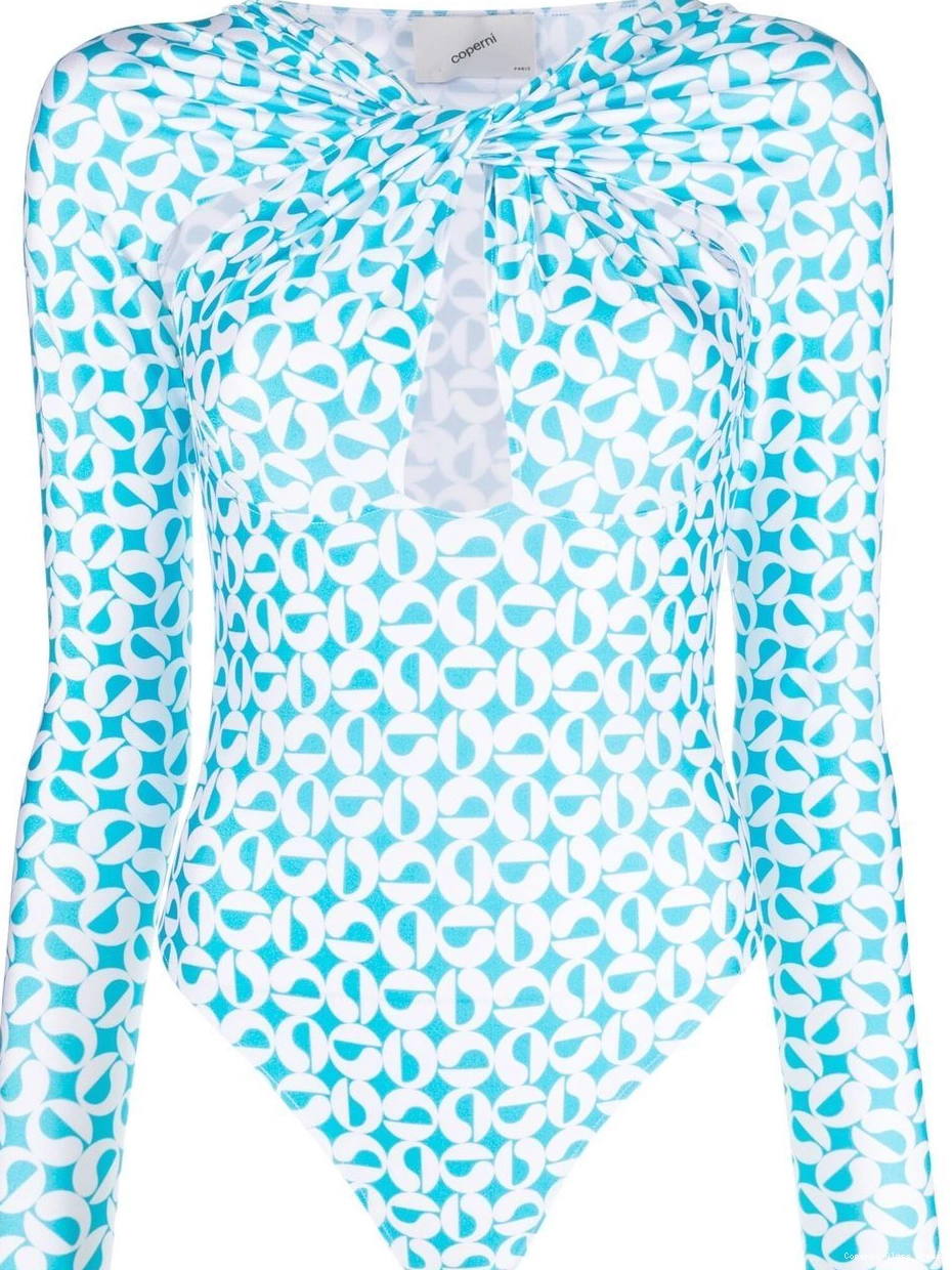 Affordable Coperni bodysuit geometric-print long-sleeve Women 0209