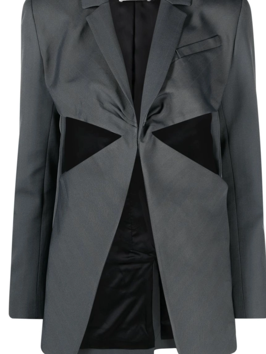 Affordable Women twisted Coperni cut-out herringbone blazer 0218