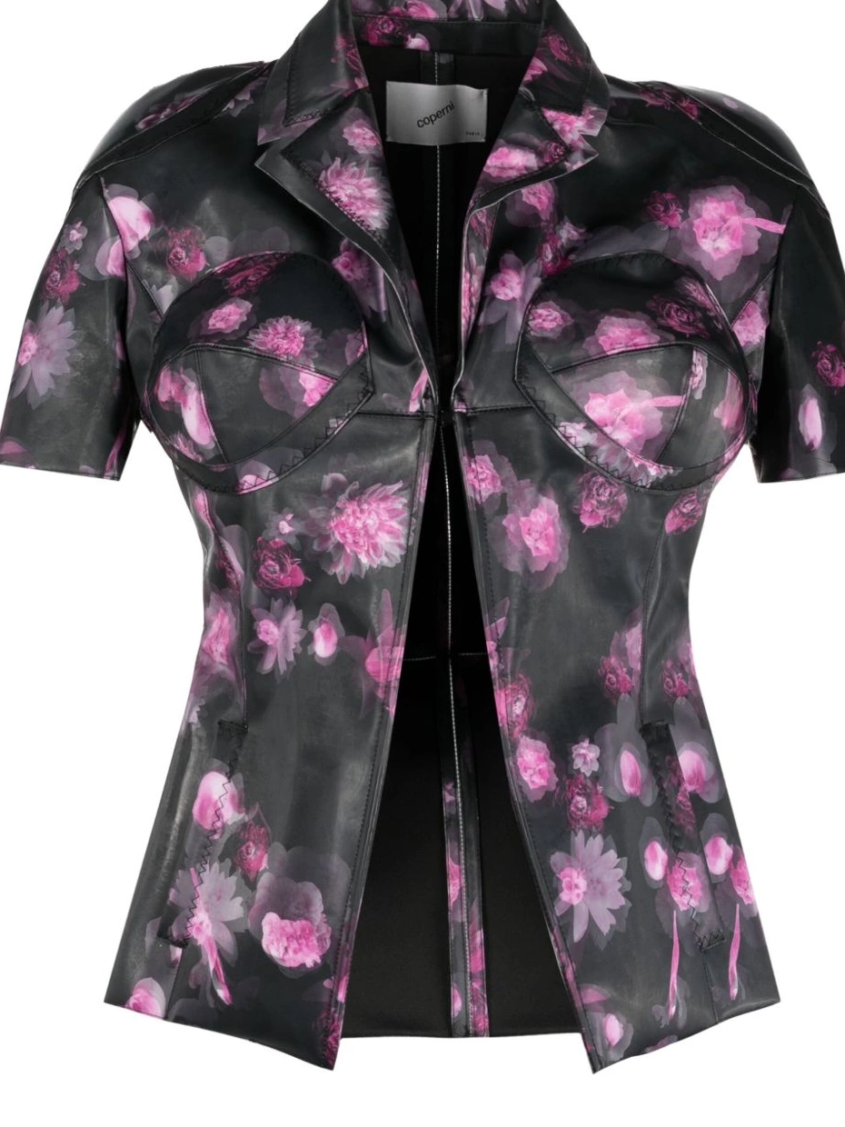 Affordable short-sleeved jacket Women fitted Holographic Coperni 0210