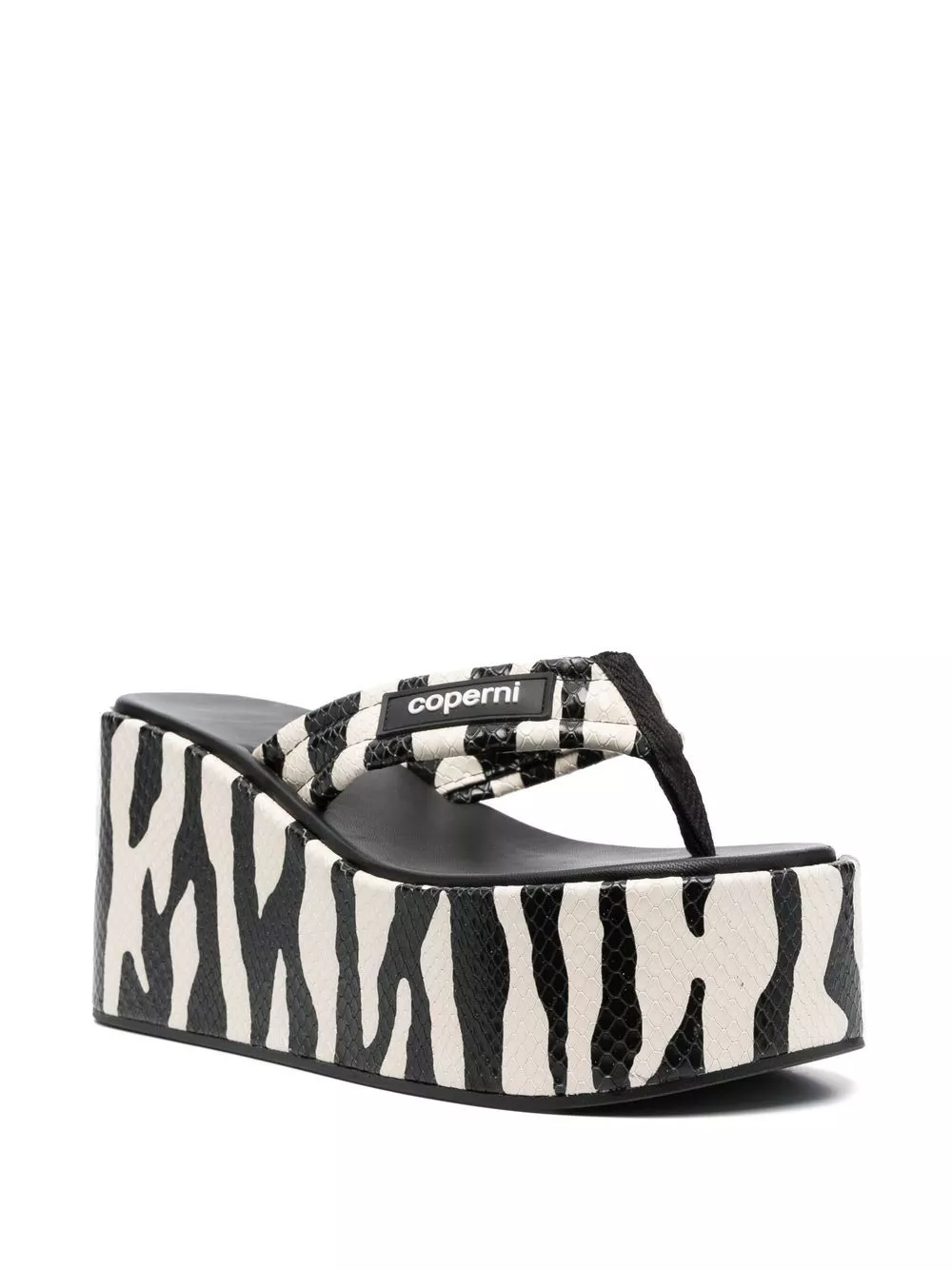 Cheap Coperni zebra-print 100mm wedge sandals Women 0203