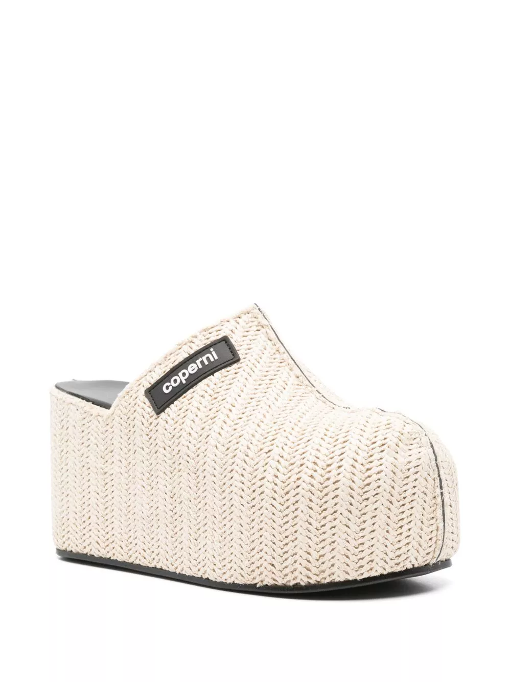 Cheap Coperni logo-detail raffia platform clogs Women 0203