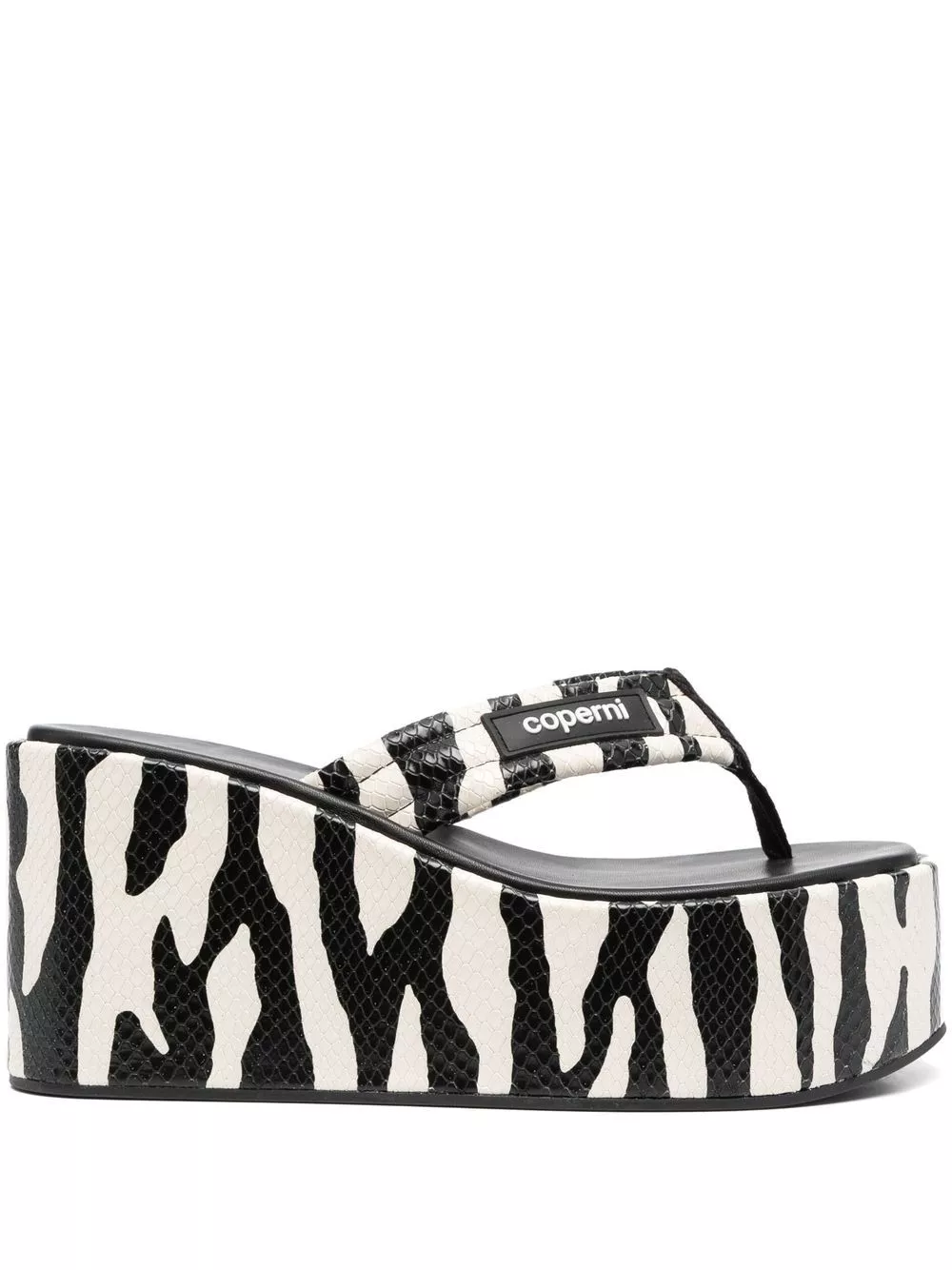 Cheap Coperni zebra-print 100mm wedge sandals Women 0203